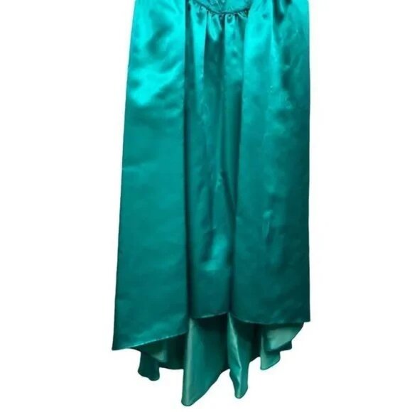 VINTAGE 80'S ILGWU UNION MADE WORKERS UNION TEAL/TURQUOISE FORMAL BOW DRESS 9 - Picture 7 of 16